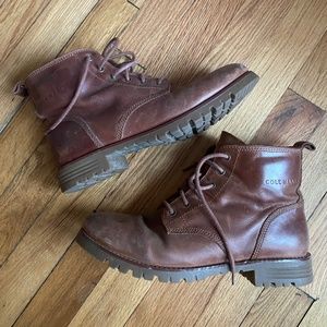 Cole Haan Brown Leather Combat Boots